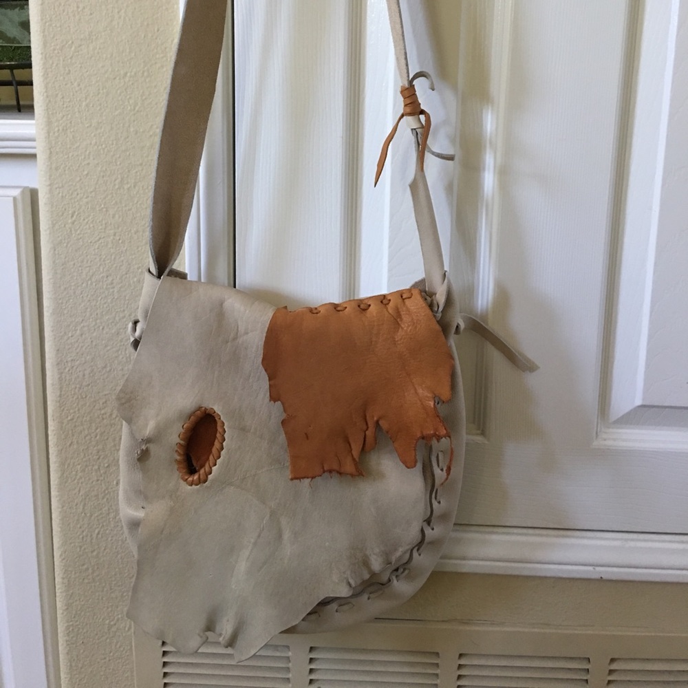 Rustic leather saddle bag handmade medicine woman bag witchie woman baggy